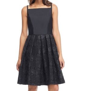 Midnight floral jacquard dress